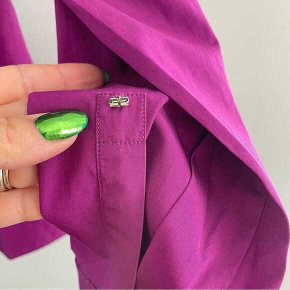 Sportmax | MaxMara Women’s Cotton Taranto Poplin Shirt Button Down Purple Blouse - Picture 9 of 13
